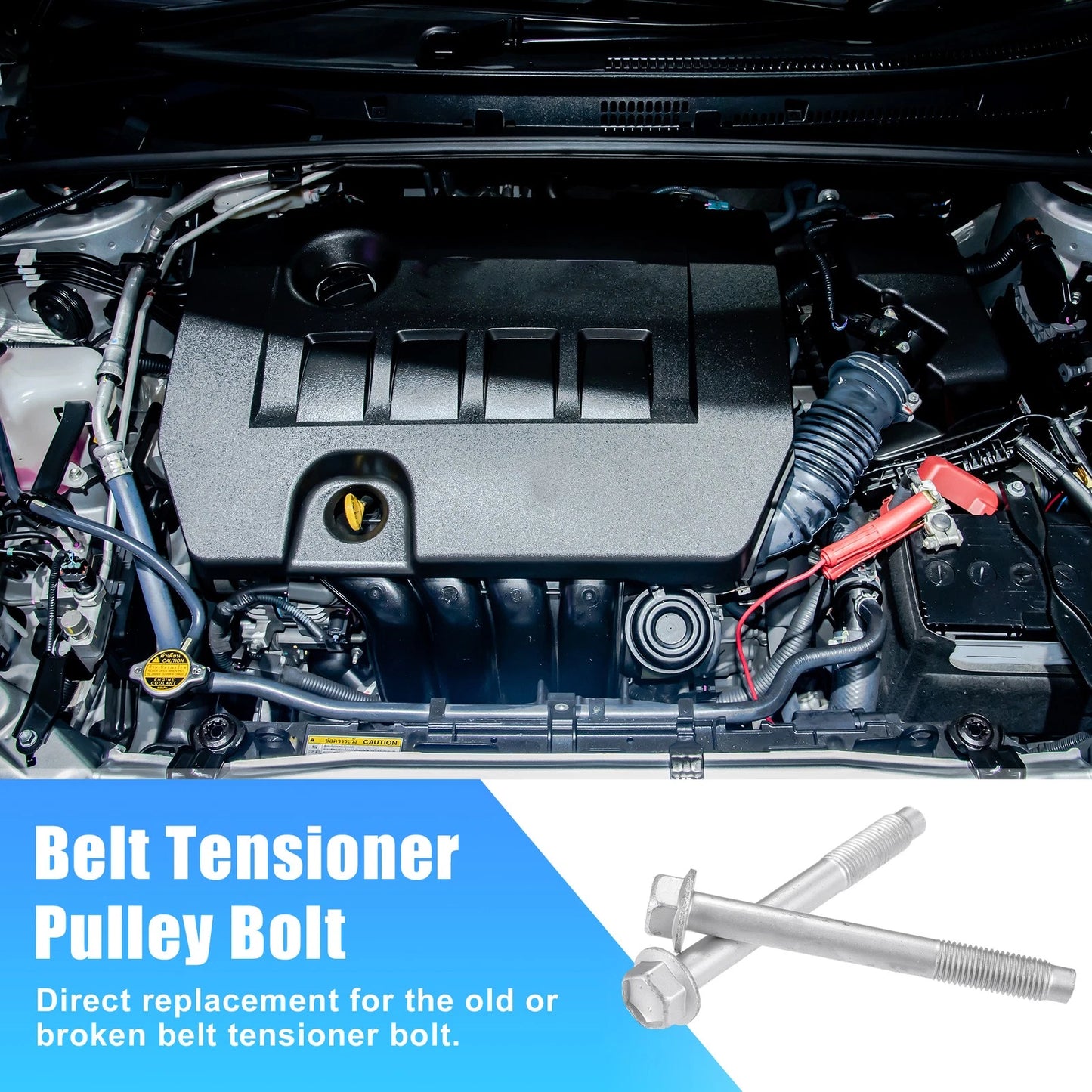 2 x M12x1.5mm Automobile Pulley Tensioner Bolts for Toyota Corolla (1998–2008)