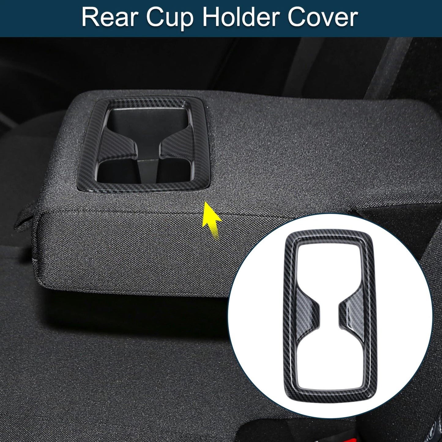Rear Cup Holder Cover for Toyota Harrier 80 Series Carbon Fiber