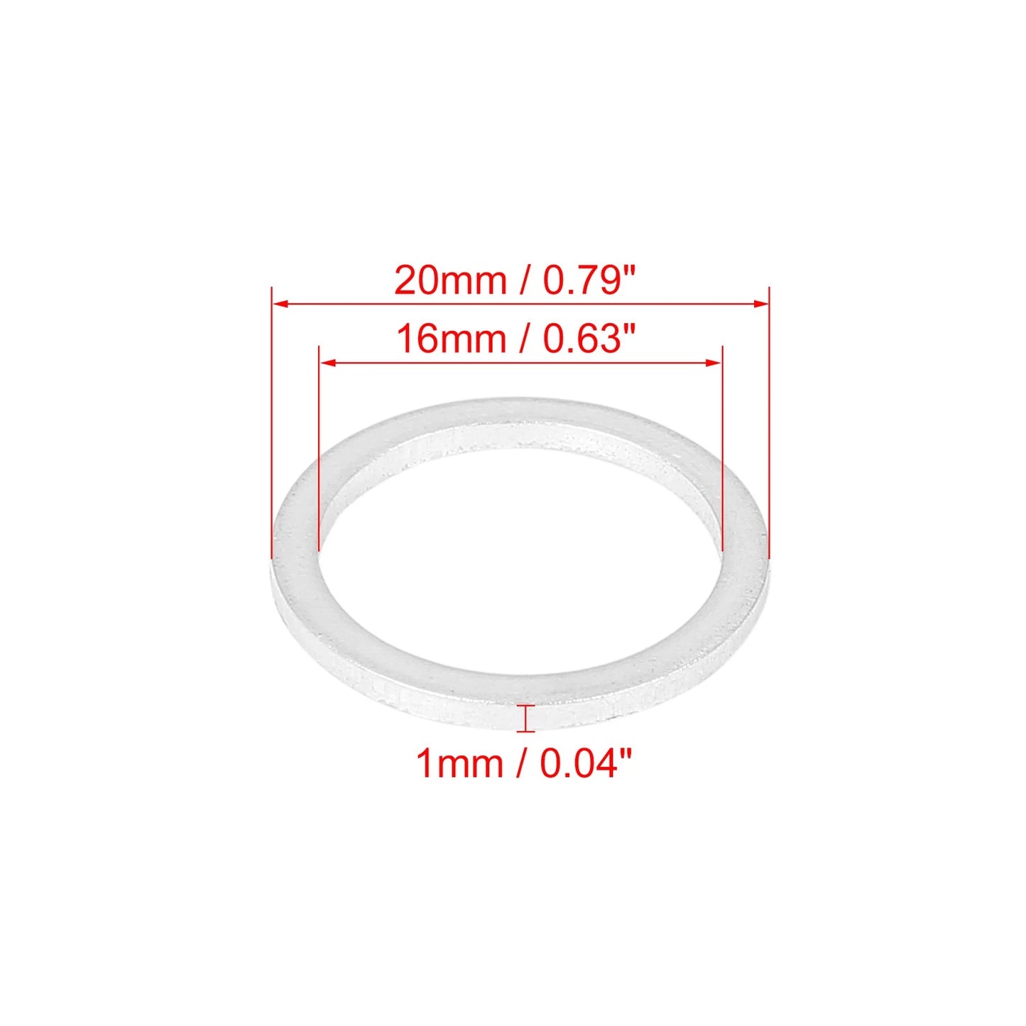 M16 Silver Tone Oil Drain Plug Gaskets for BMW (1998-2023) - 10 x Items