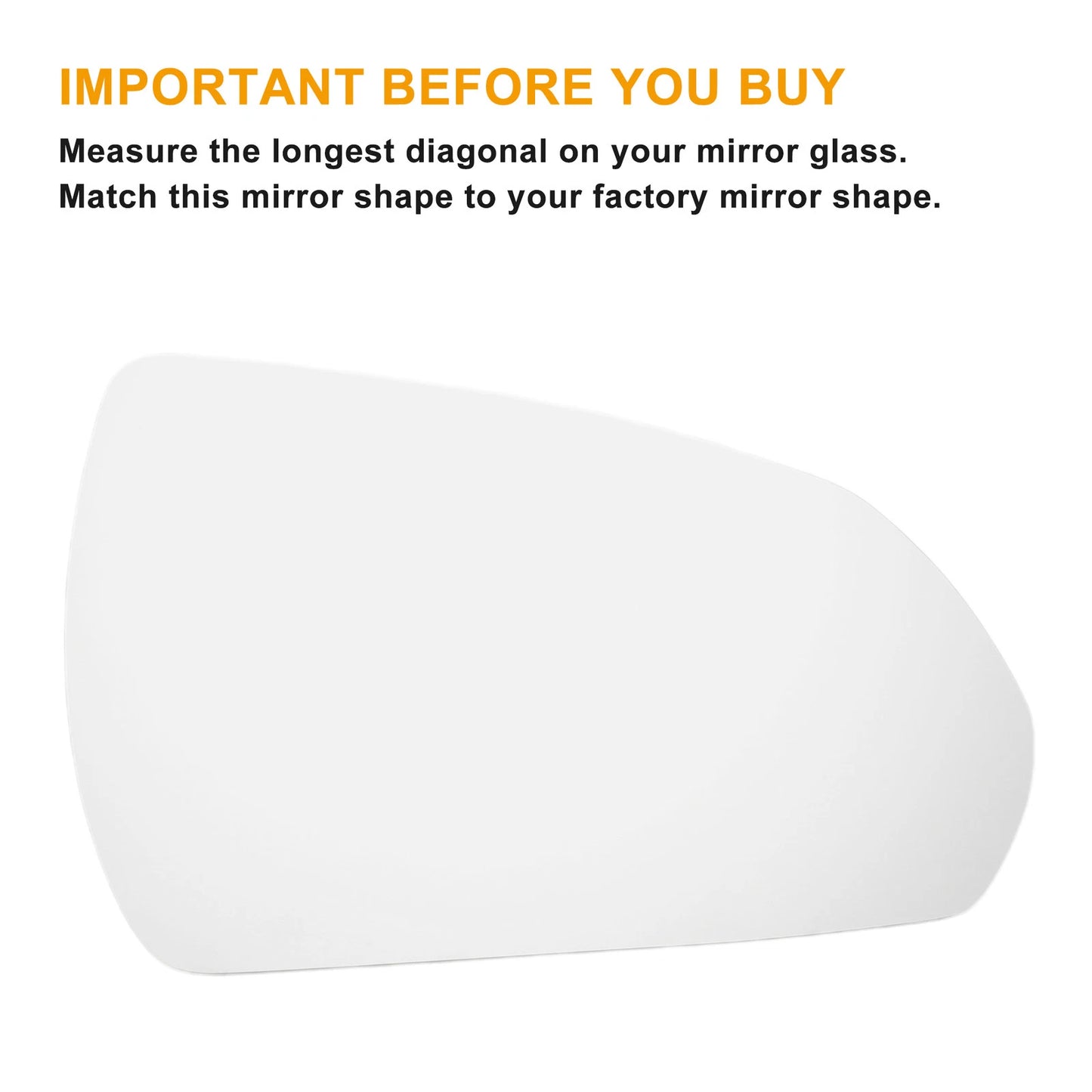Right Side Heated White Mirror Glass for Hyundai IONIQ (2016-2023)