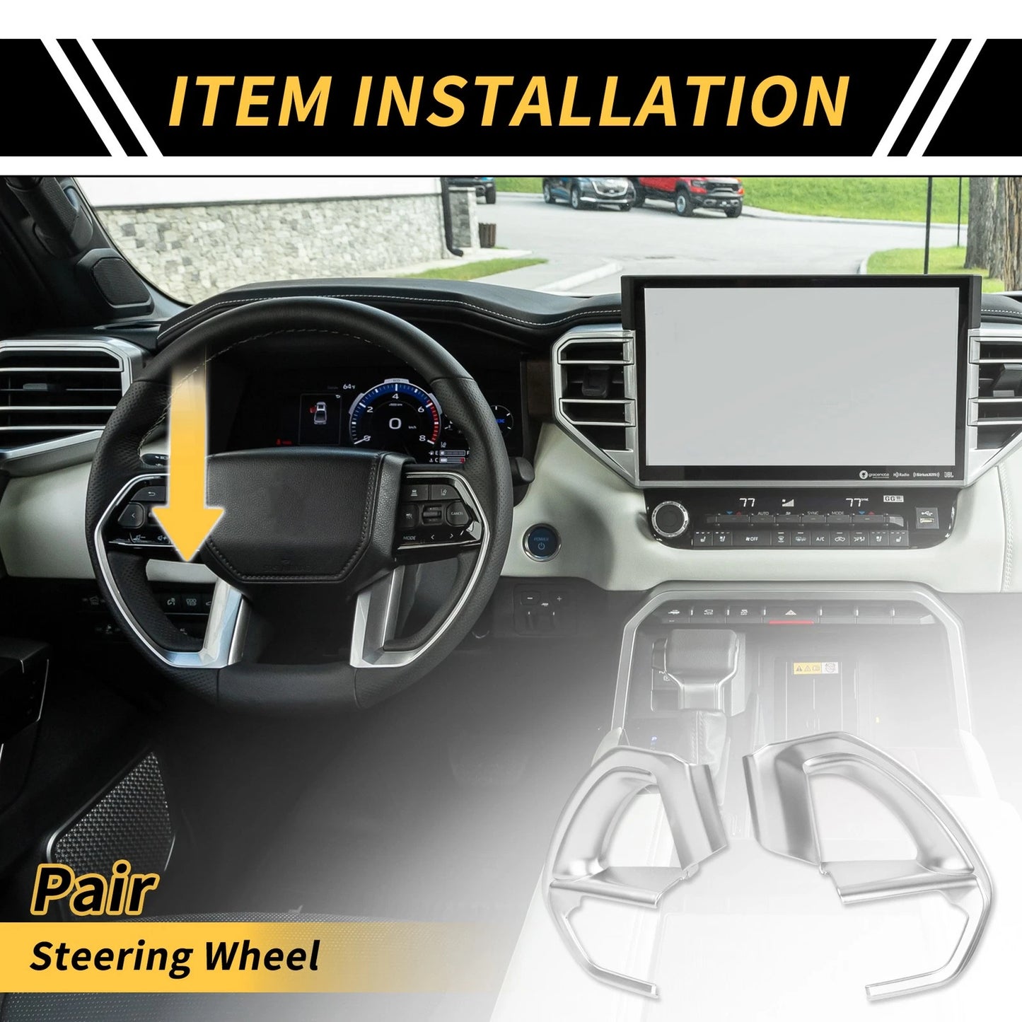 Steering Wheel Cover Trim for Toyota Tundra (2022-2024)