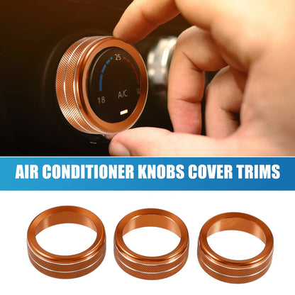 Air Conditioner Knobs for Jeep Wrangler JL JLU 2018-2022 - Orange (Set of 3)