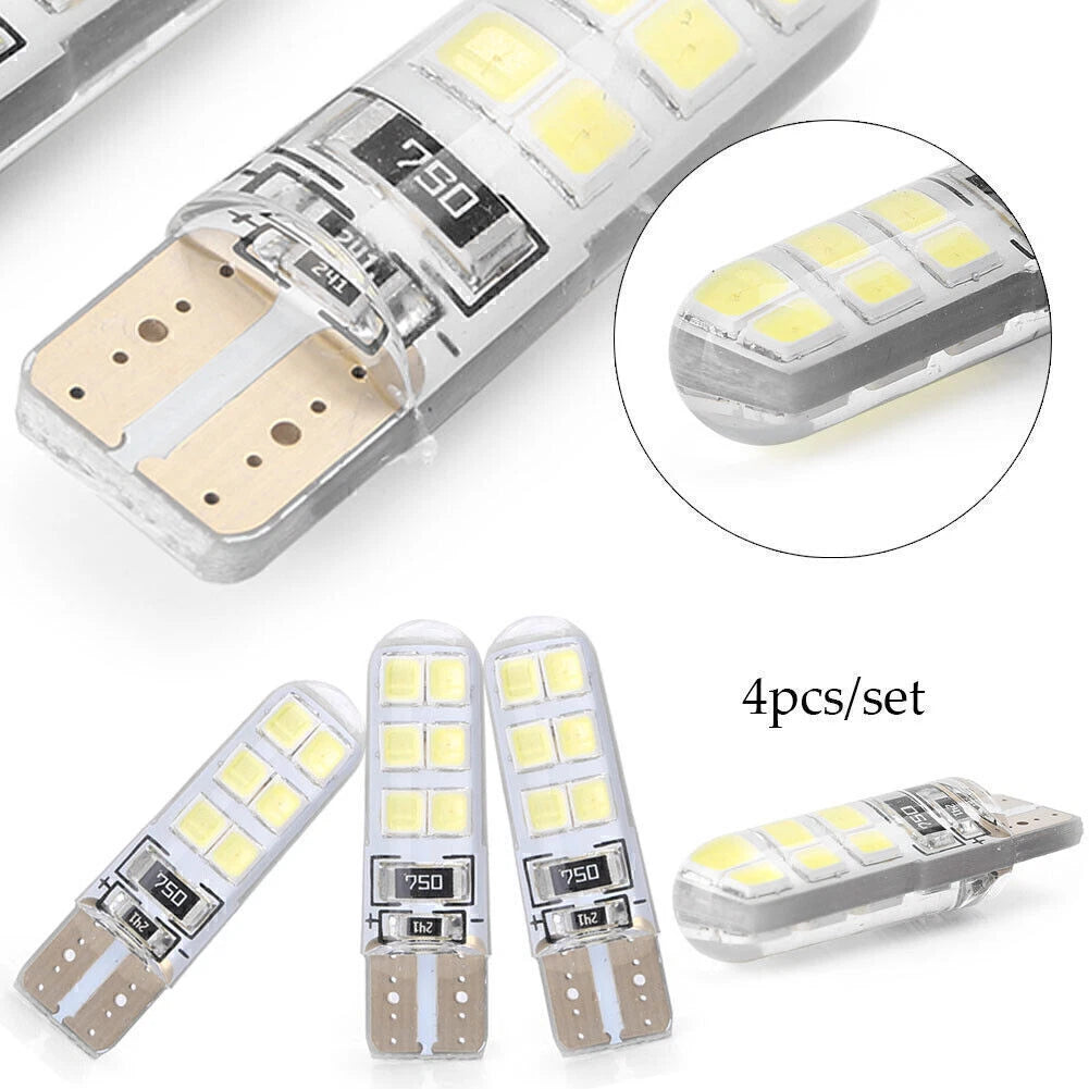 4 x T10 12SMD 12V LED Bulbs for Tail Light Backup for Various Makes & Models