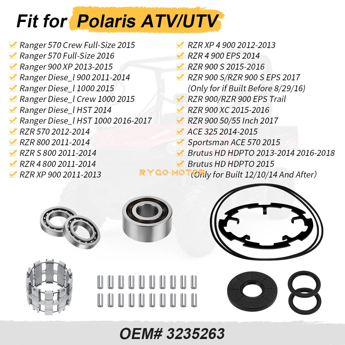 Front Differential Rebuild Polaris RZR 800 RZR S 800 EFI (2008–2010)