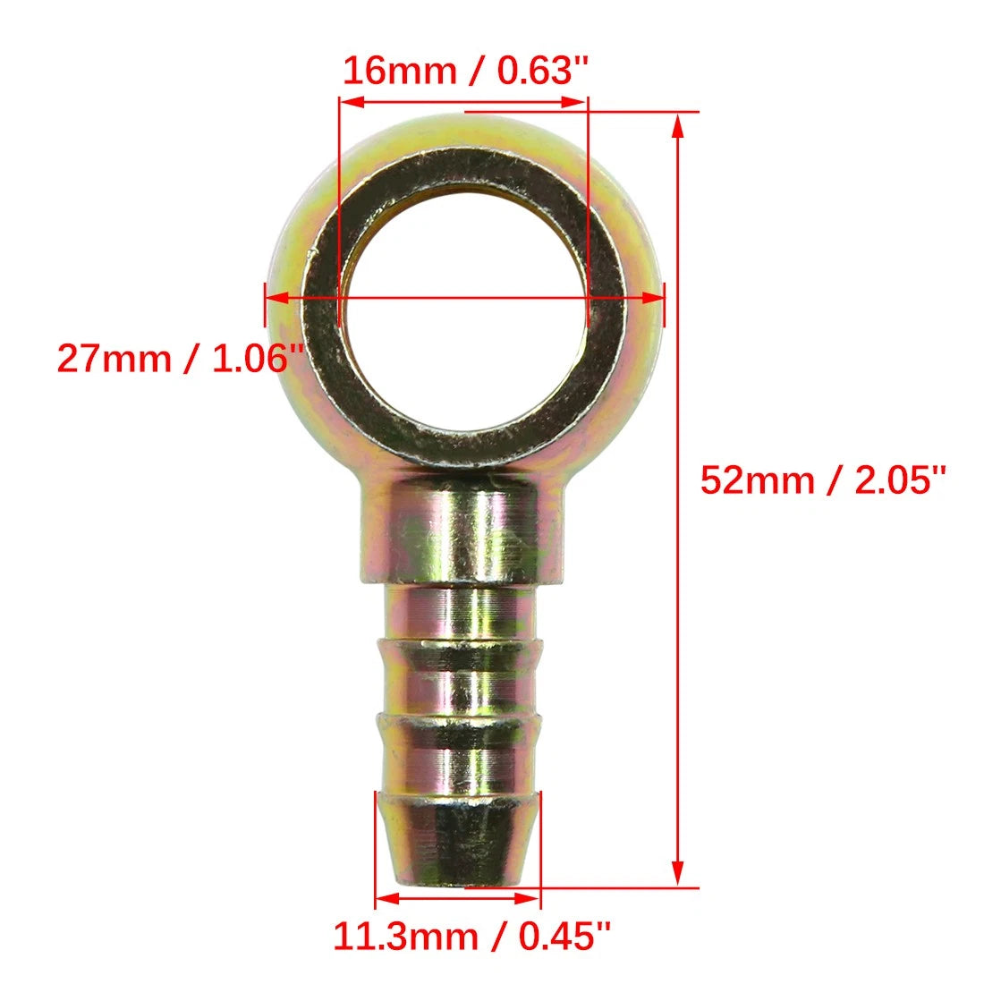 10mm ID Hose Barb 16mm Banjo Fitting Fuel Line Adapter 2 x for Motorcycle Car