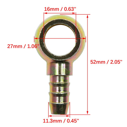 10mm ID Hose Barb 16mm Banjo Fitting Fuel Line Adapter 2 x for Motorcycle Car