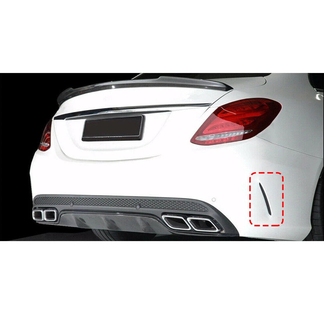 Right Rear Bumper Side Vent Grille for Benz W205 C-Class C63 AMG (2013-2017)