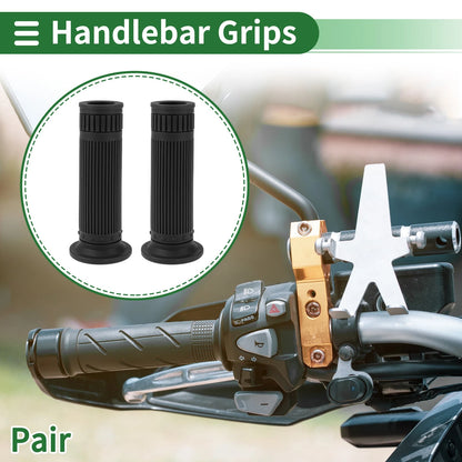 7/8" 22mm Hand Grips Cover Handlebar TPU Black for Motorcycle