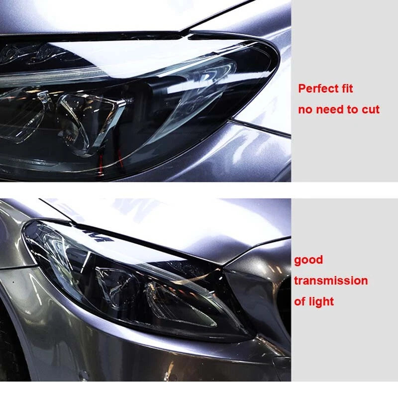 Car Smoke Black TPU Headlight Sticker Protect Film Fit For Benz C Class 2017+