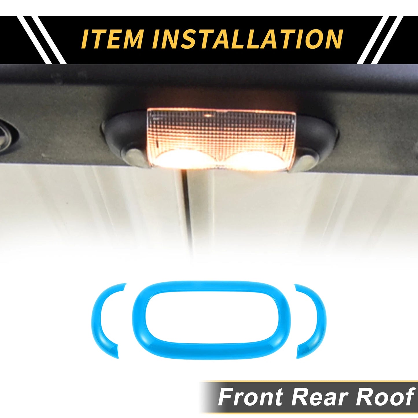 Carbon Fiber Front Rear Roof Reading Light Trim Covers for Jeep Wrangler (2007-2018)