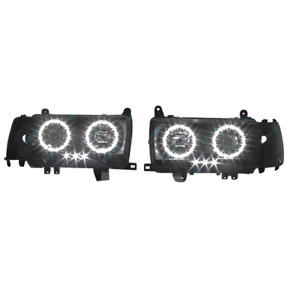 Black Altezza Angel Eye Halo Projector Headlights with LED DRLs for 80 Series