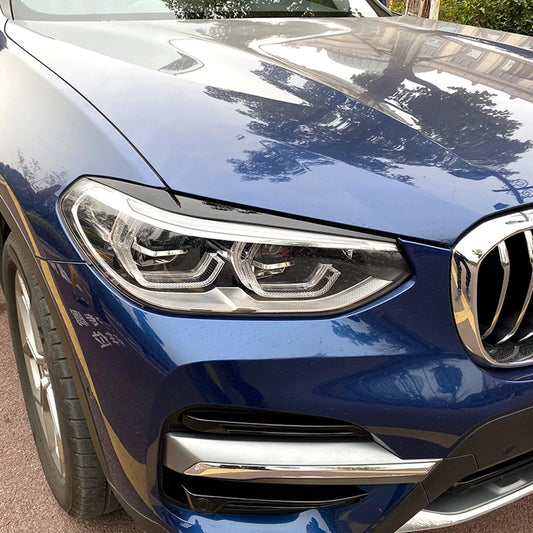 2 x Headlight Eyelid Trim for BMW X3 X4 G01 G02 (2018-2022) Gloss Black