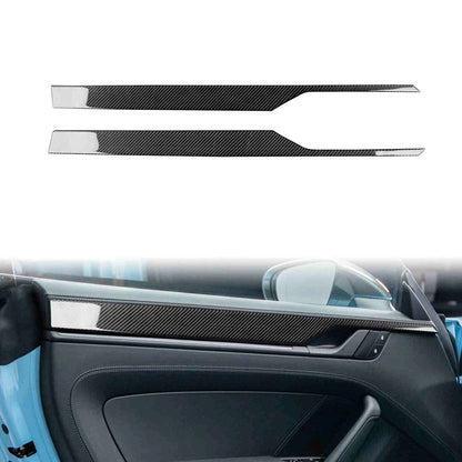 Soft Carbon Fiber Interior Door Panel Trim Kit for Porsche 911 992 2019-2023