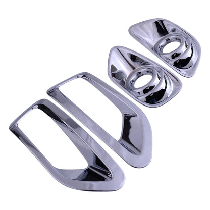2 x Front Rear Chrome Fog Light Covers for Jeep Compass (2011-2014)