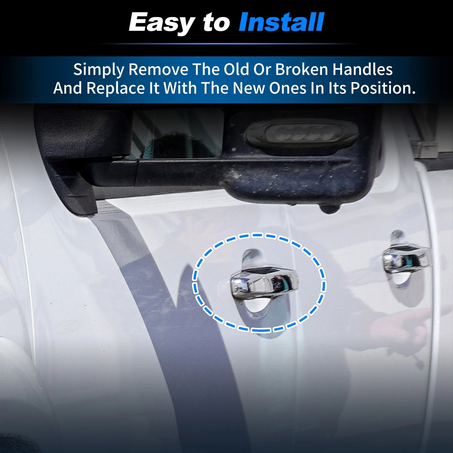 Door Handle Front Right Exterior for Chevrolet Silverado White