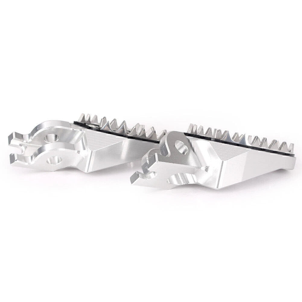 Silver Shark Teeth Racing Foot Pegs for Kawasaki KX250 KX450 (2008-2015)