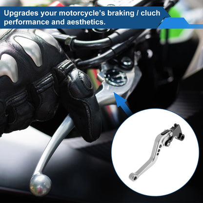 Short Brake Clutch Levers Silver Tone 1 pair for YAMAHA YZF-R25 (2014–2015)