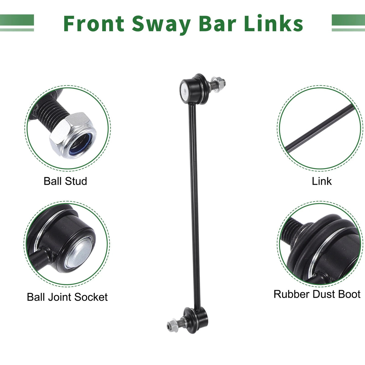 8pcs Front Suspension Kit Tie Rod Ends & Sway Bar Links for Ford Escape (14-18)