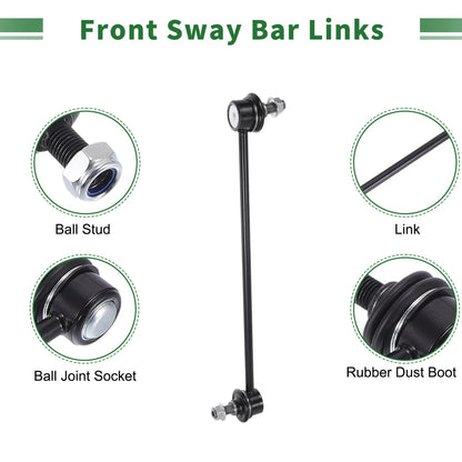 8pcs Front Suspension Kit Tie Rod Ends & Sway Bar Links for Ford Escape (14-18)
