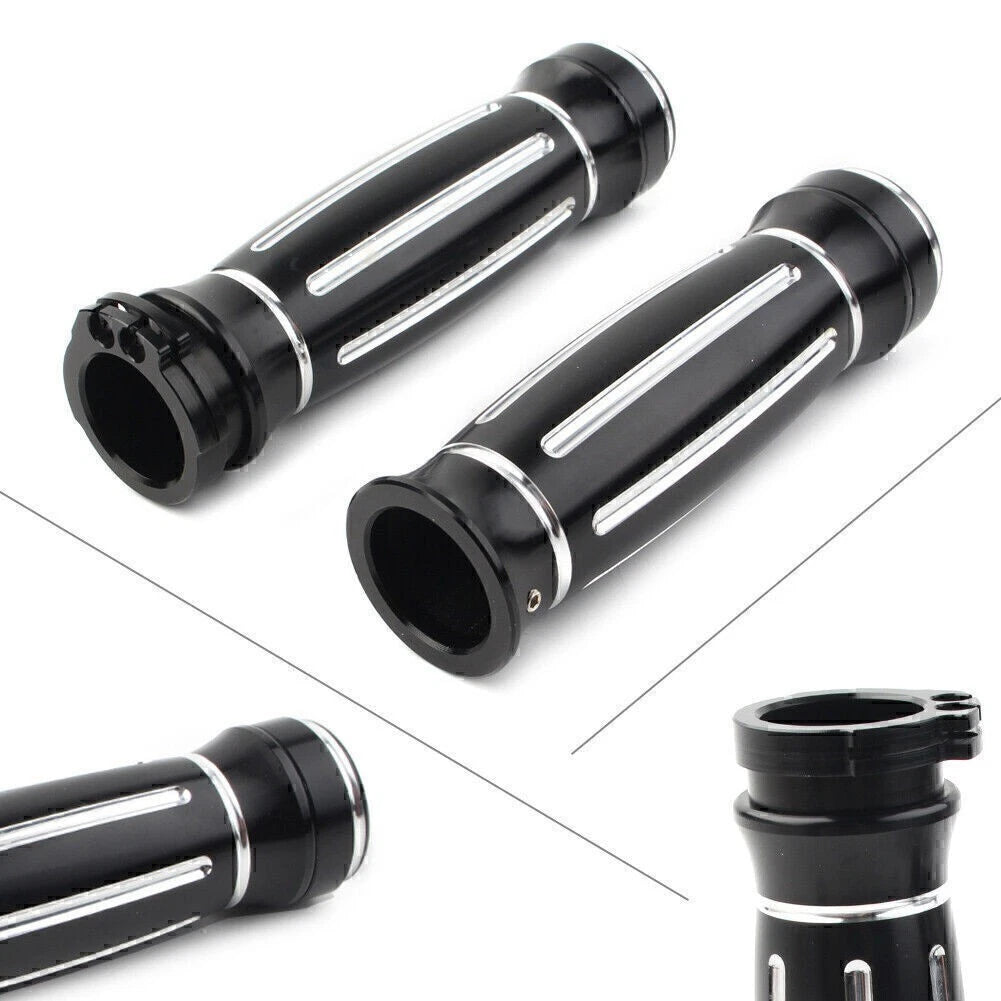 1" CNC Handle Bar Hand Grips for Harley Touring