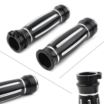 1" CNC Handle Bar Hand Grips for Harley Touring