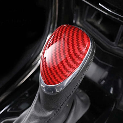 Red Carbon Fiber Gear Shift Knob Head Cover Trim Fit For Cadillac ATS XTS