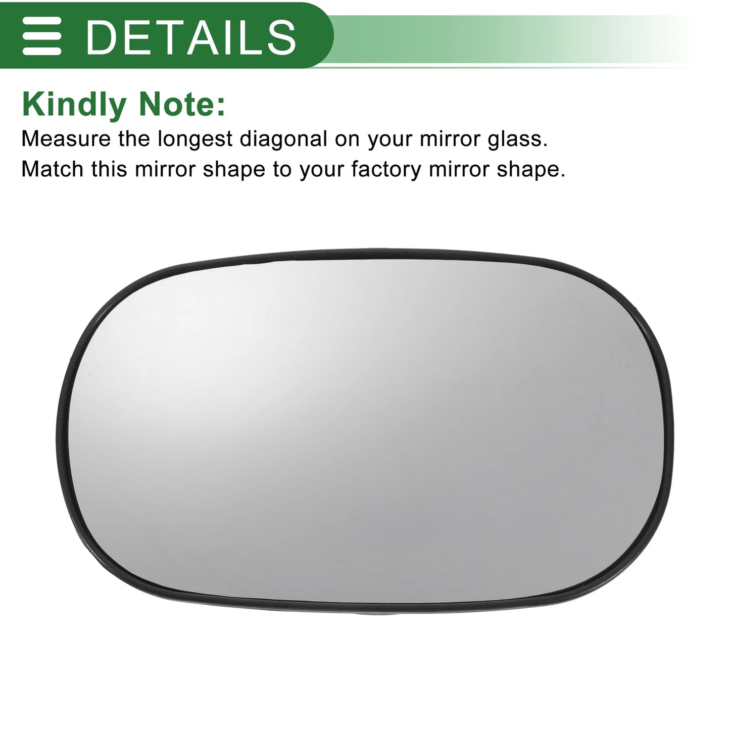 Right Side White Convex Mirror Glass for Ford Ka (1996-2008)