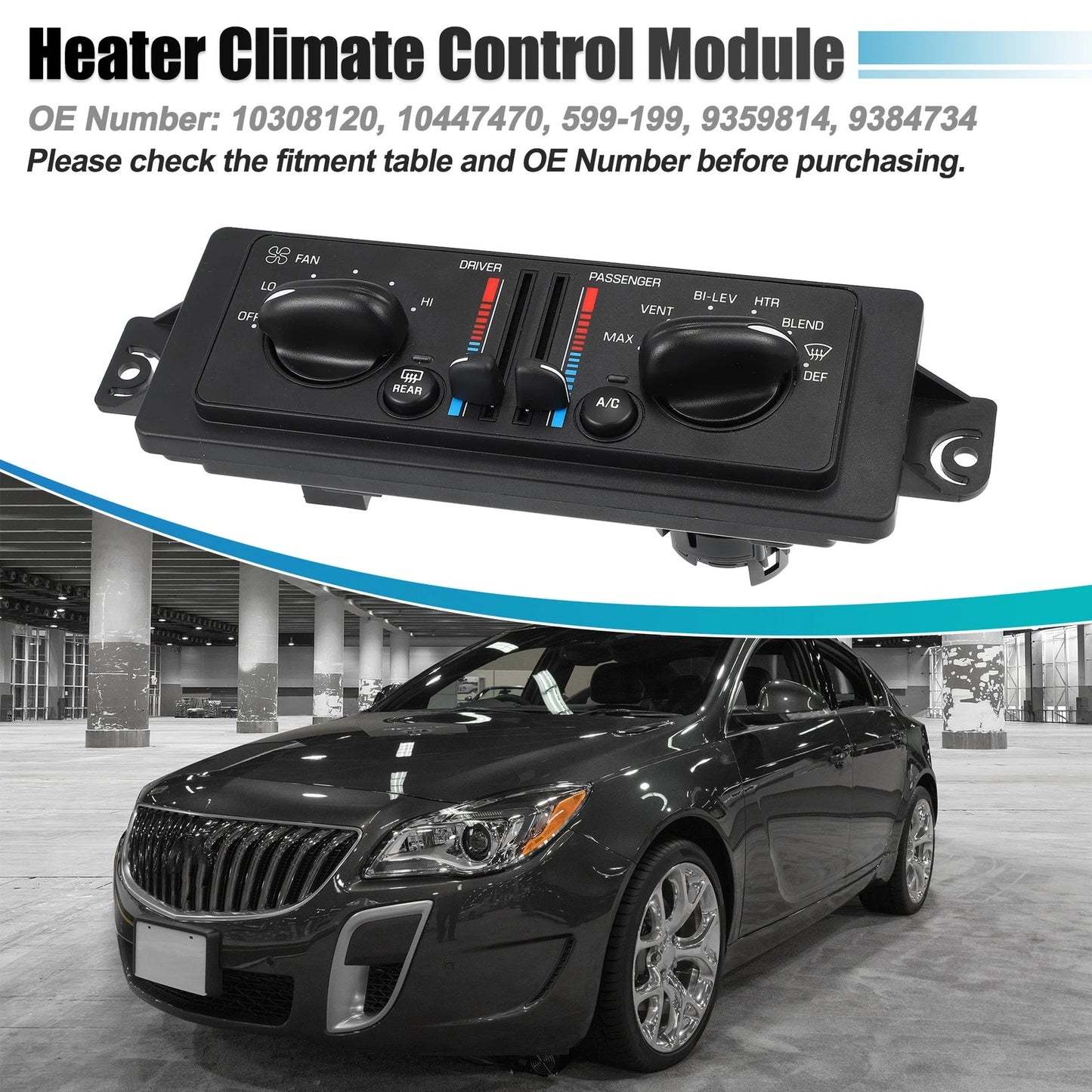 Car Climate Control Switch Panel / AC Dual Control Knob for Buick
