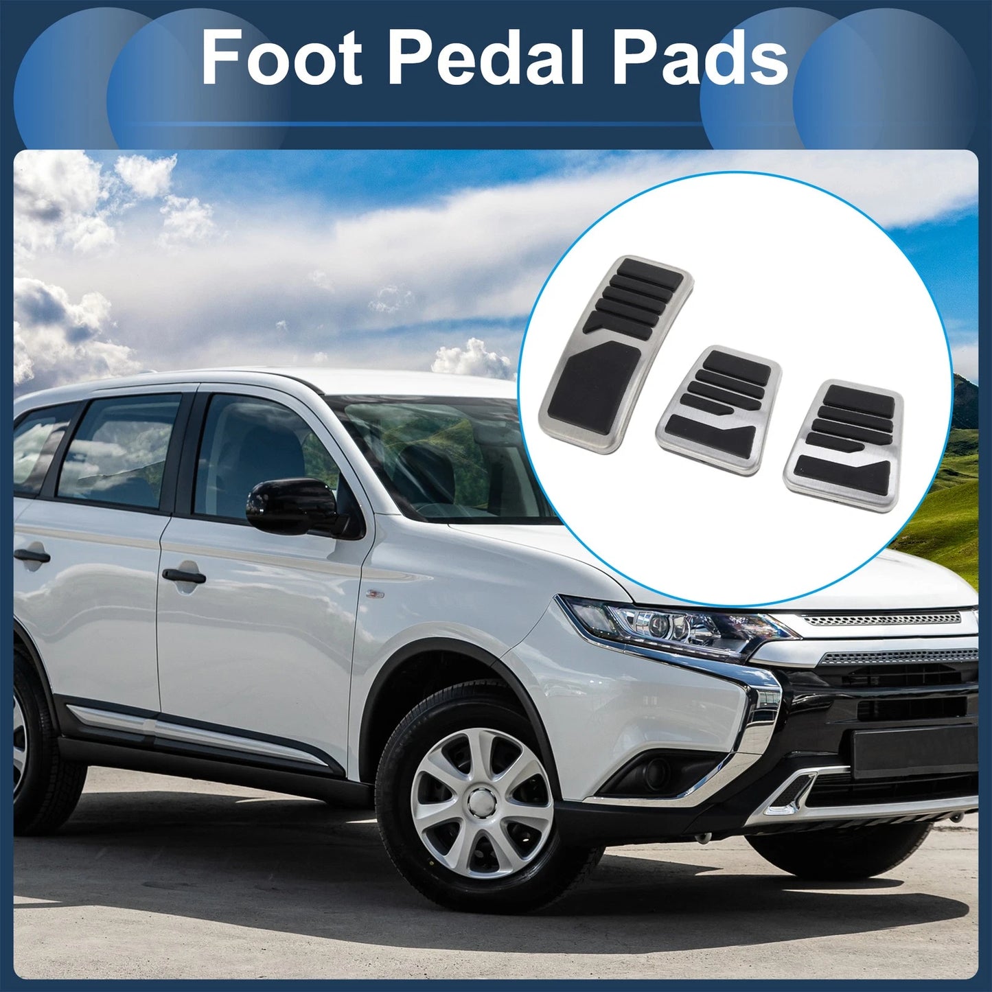 Manual Footrest Pedals Cover Set for Mitsubishi Outlander (2013-2020)