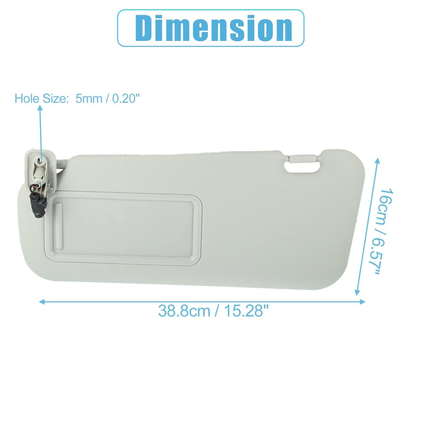 Front Left Sun Visor Gray for Mazda 3 (2010-2013)