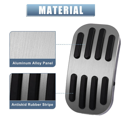 Gas Pedal Brake Pad Covers for Toyota C-HR (2016-2018) Silver Tone