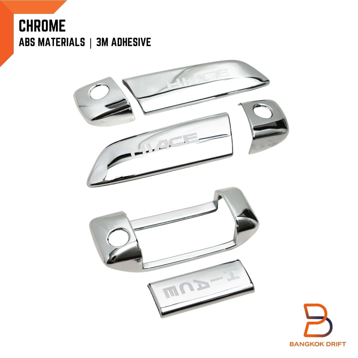 6 x Chrome Door Handle Covers for Toyota Hiace Commuter (2005-2019)