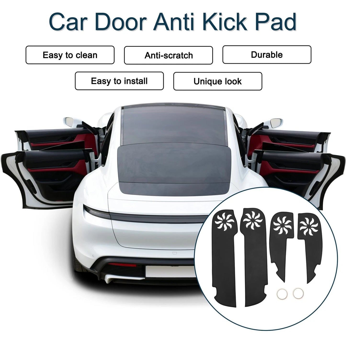 Car Door Anti Kick Pad Sticker Protector 1 Set for Toyota Crown (2004–2009)