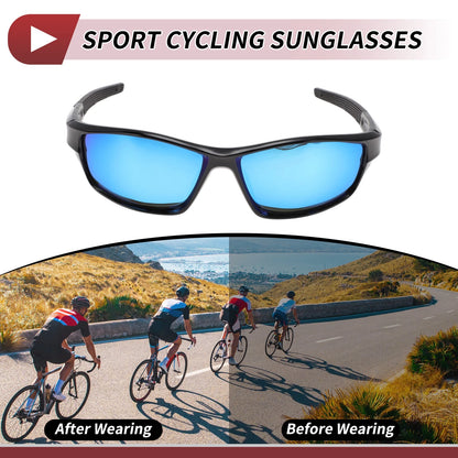 Motorcycle Riding Goggles 1 x Blue Lens Black Frame Cycling Sunglasses for Motorcycle