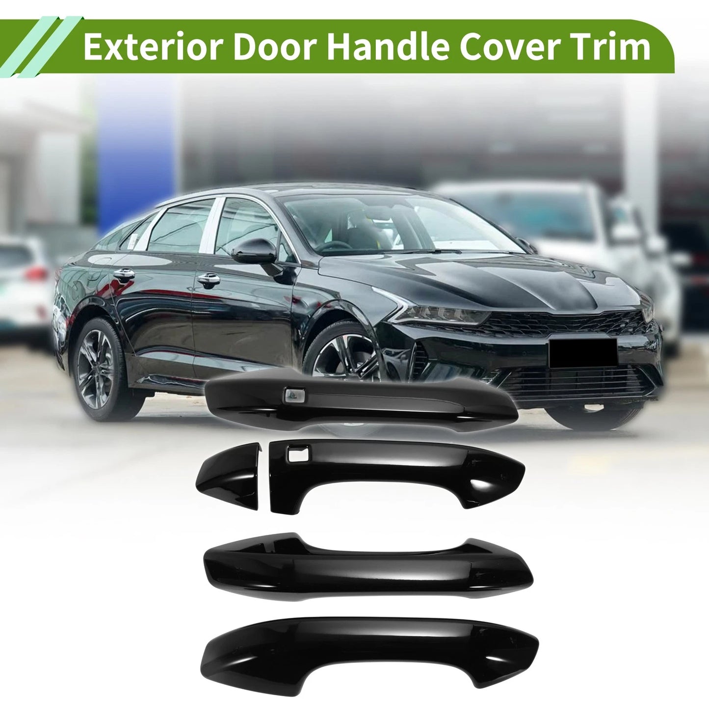 Exterior Door Handle Cover Trim for Kia K5 LX LXS (2020-2025) Gloss Black 1 Set