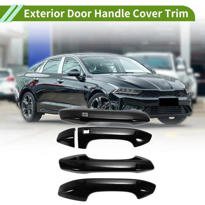 Exterior Door Handle Cover Trim for Kia K5 LX LXS (2020-2025) Gloss Black 1 Set