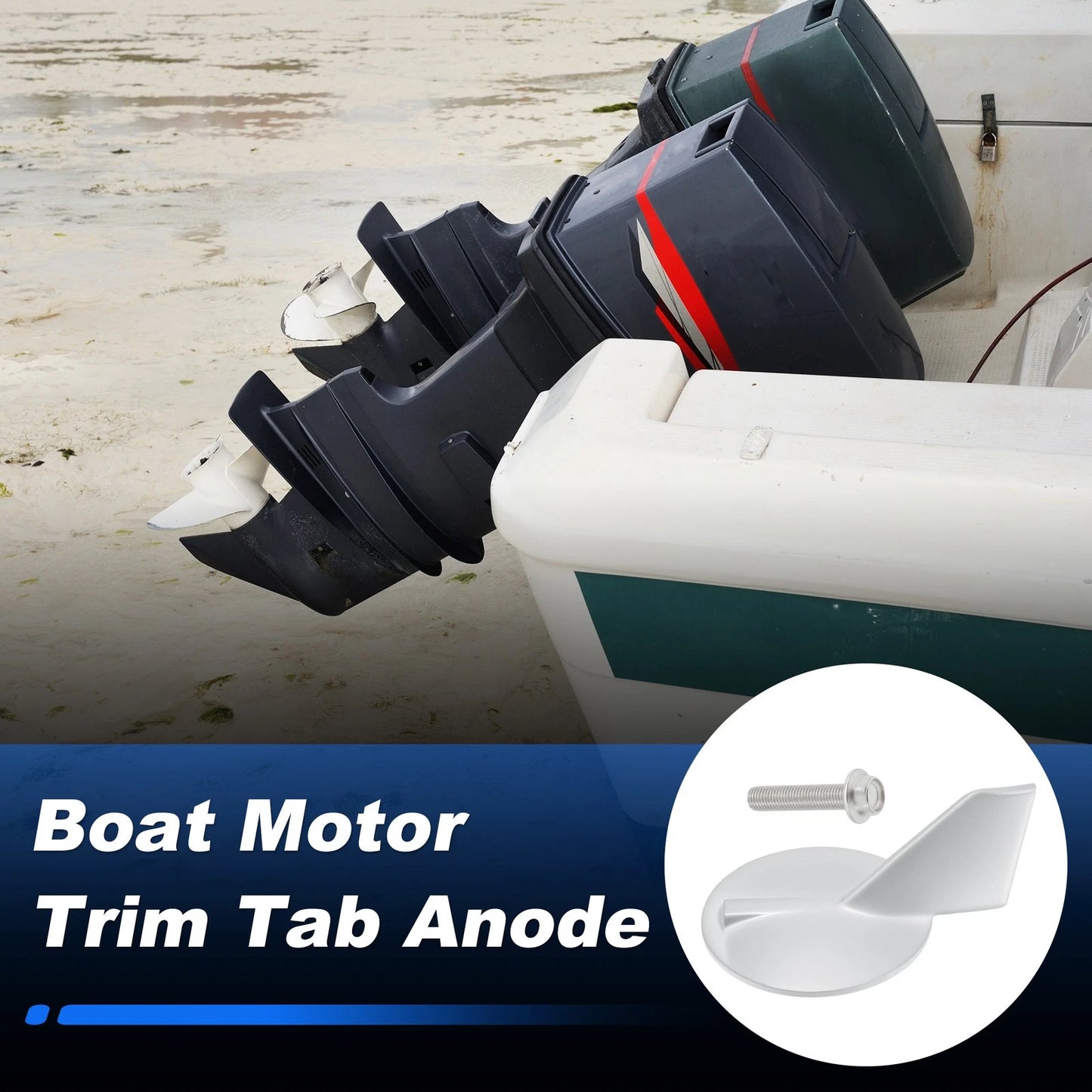 Boat Motor Trim Tab Anode for Yamaha 150 200 HP Outboard Motors