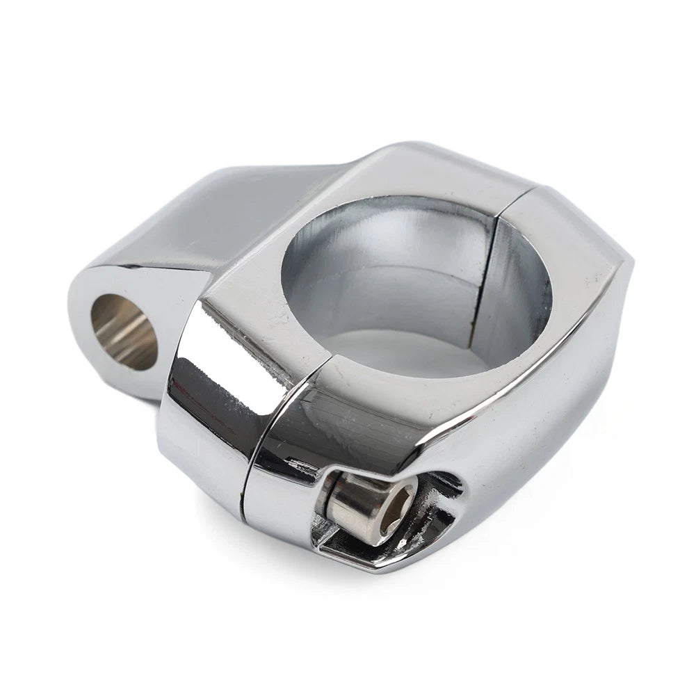 Chrome Handlebar Mirror Mounting Clamp for Harley Dyna, Fatboy (2006-2023)