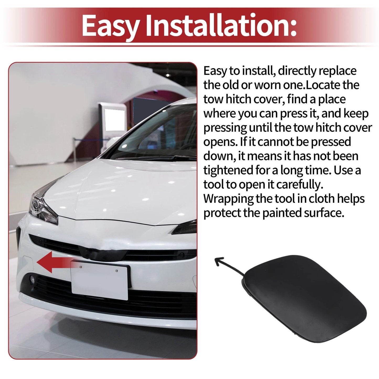 Right Front Tow Hook Cover for Toyota Prius (2019-2022)
