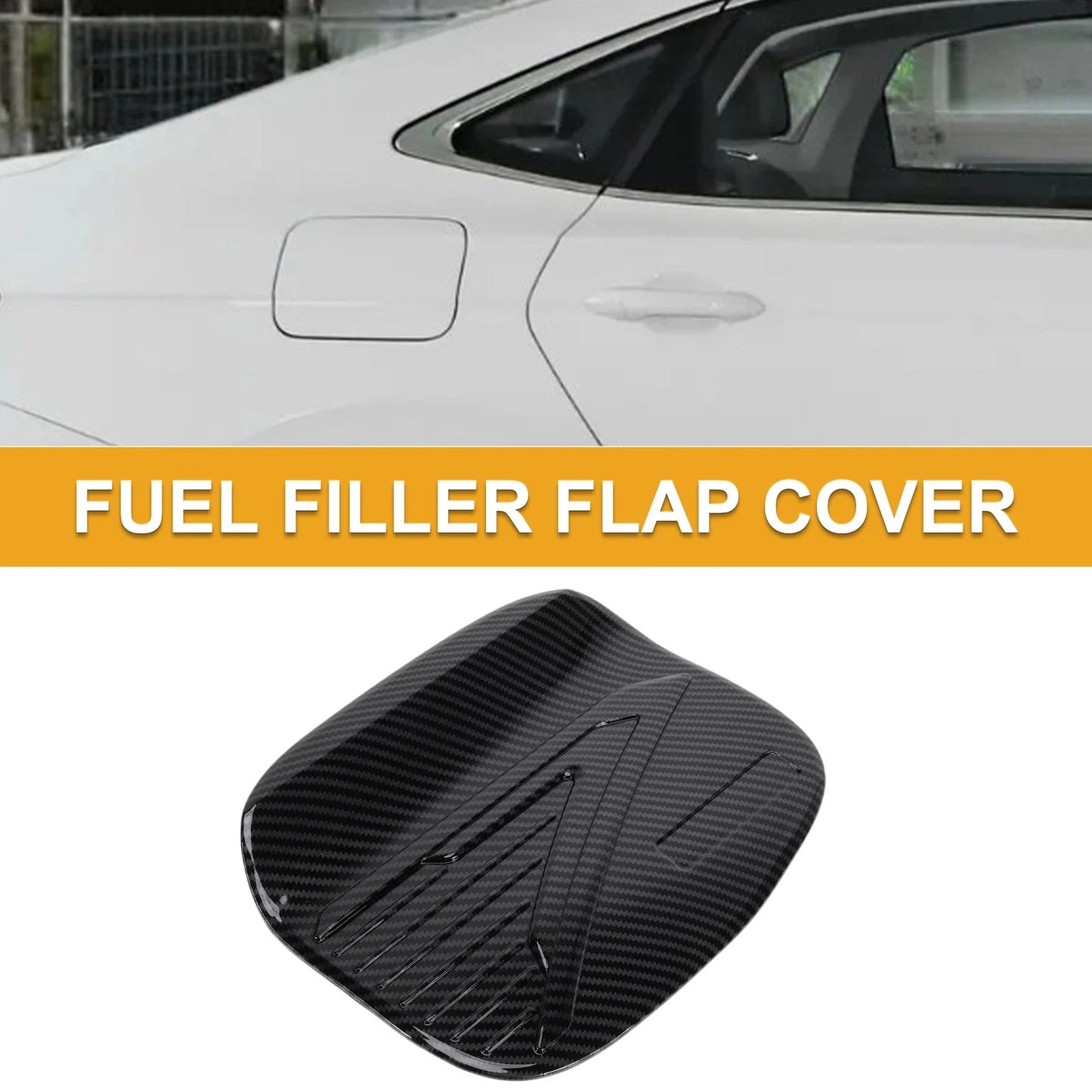 Fuel Tank Door Cap for Mitsubishi Outlander Carbon Fiber Black