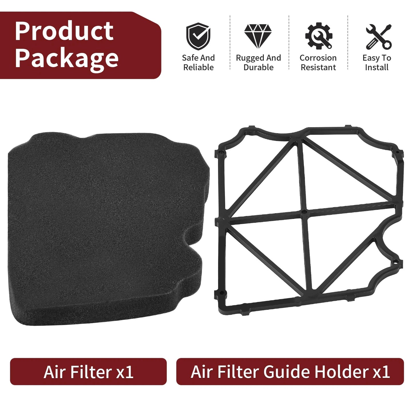 Air Filter Element Foam for Yamaha TW200 Trailway (87-24) + Guide Holder