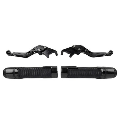 Black Extendable Brake Clutch Levers & Handlebar Grips for Daytona 675 R