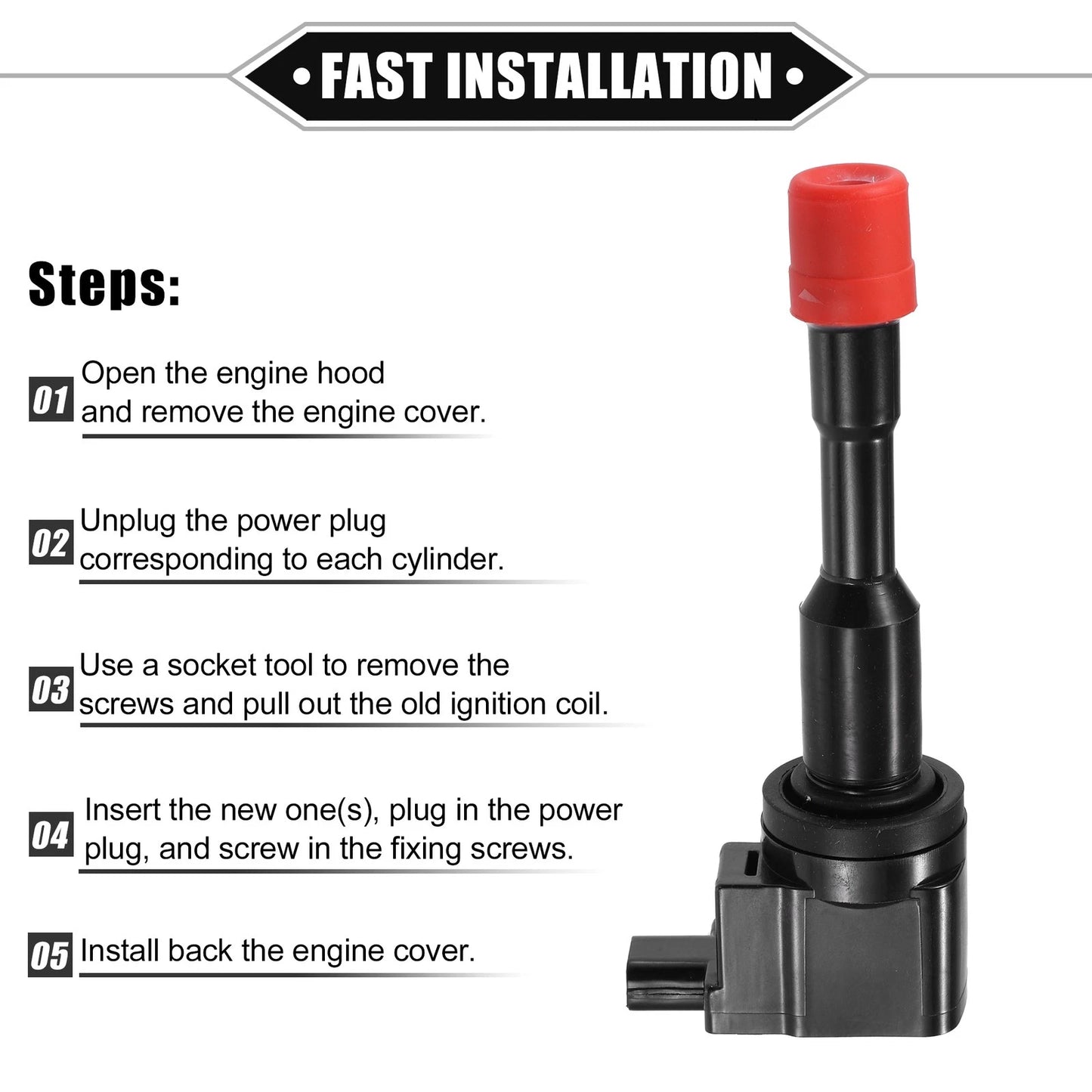 4pcs Ignition Coils for Honda Civic L4 1.3L (2003-2010)