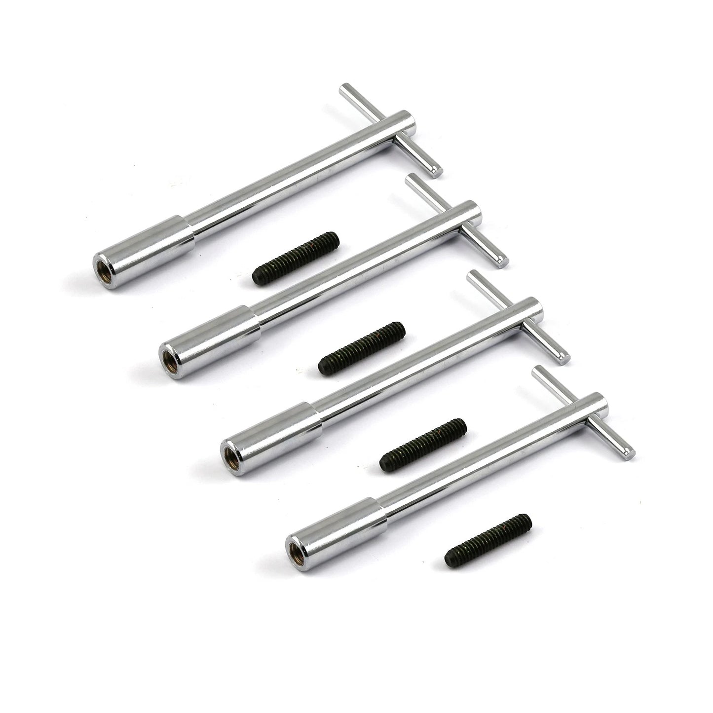 4 x Chrome Valve Cover T-Handle Wing Bolts w/ 1/4-20 x 1" Studs