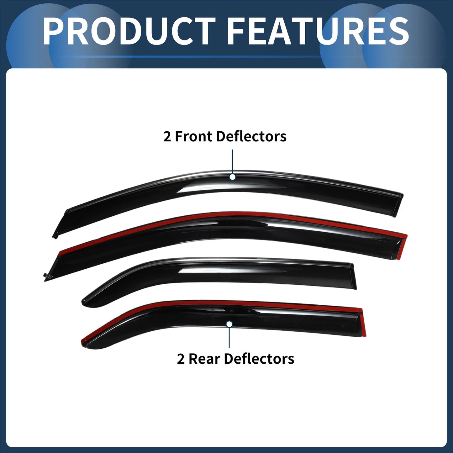 Window Deflectors for Toyota Yaris Sedan 2007 Black Side Vent Visors (2007)