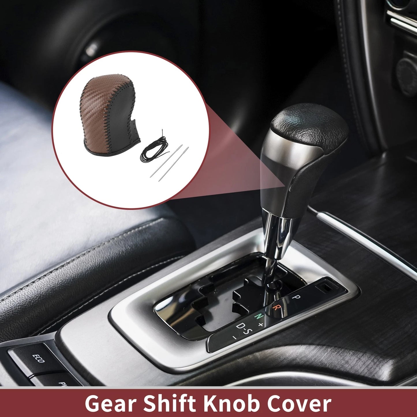Set Gear Shift Knob Cover for Acura TL Carbon Fiber (2009-2014)