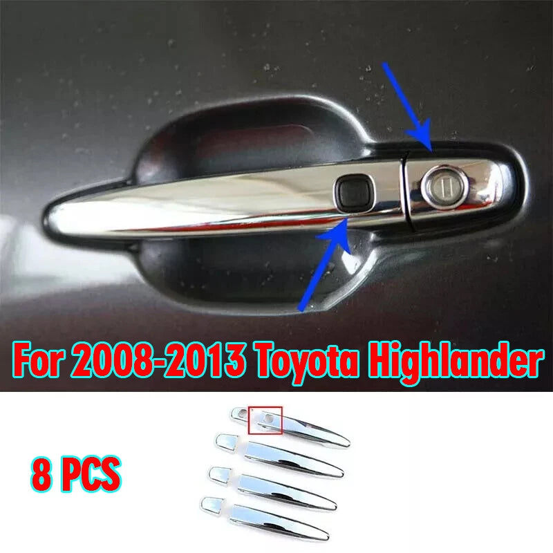 8pcs Car Door Side Handle Chrome Cover Trim for Toyota Highlander (2008-2013)