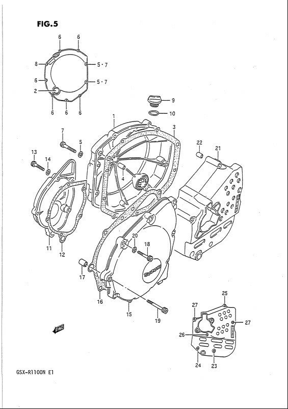 Kurbelgehäuse Motorabdeckung Edelstahl Schrauben Kappe Kopf for Suzuki