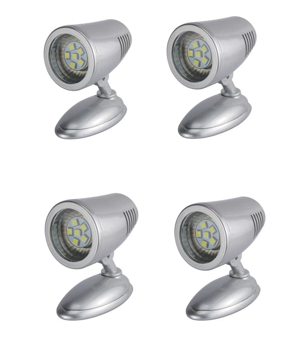 LED Swivel Reading Bunk Light 12V Boat Caravan Cool White On/Off Switch x 4