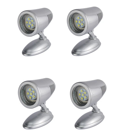 LED Swivel Reading Bunk Light 12V Boat Caravan Cool White On/Off Switch x 4
